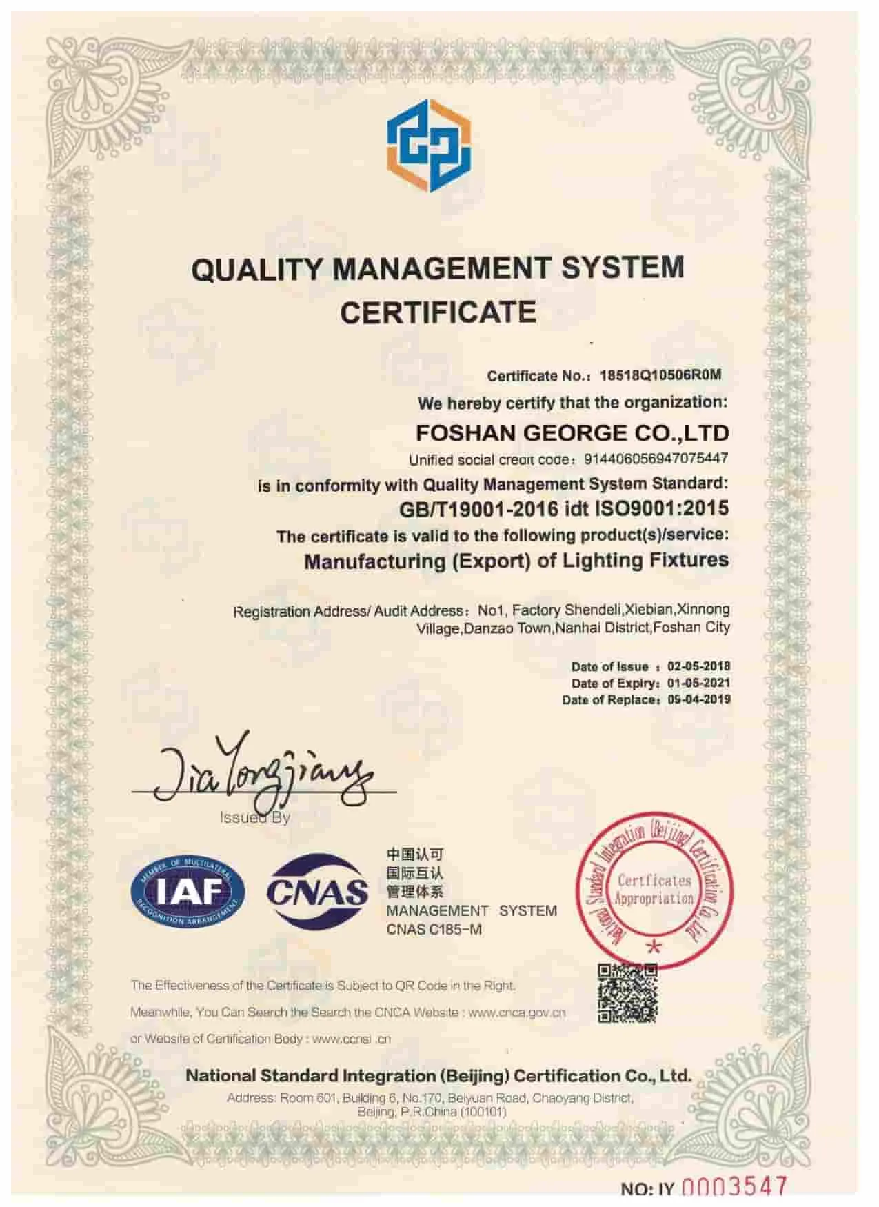 Certificación ISO