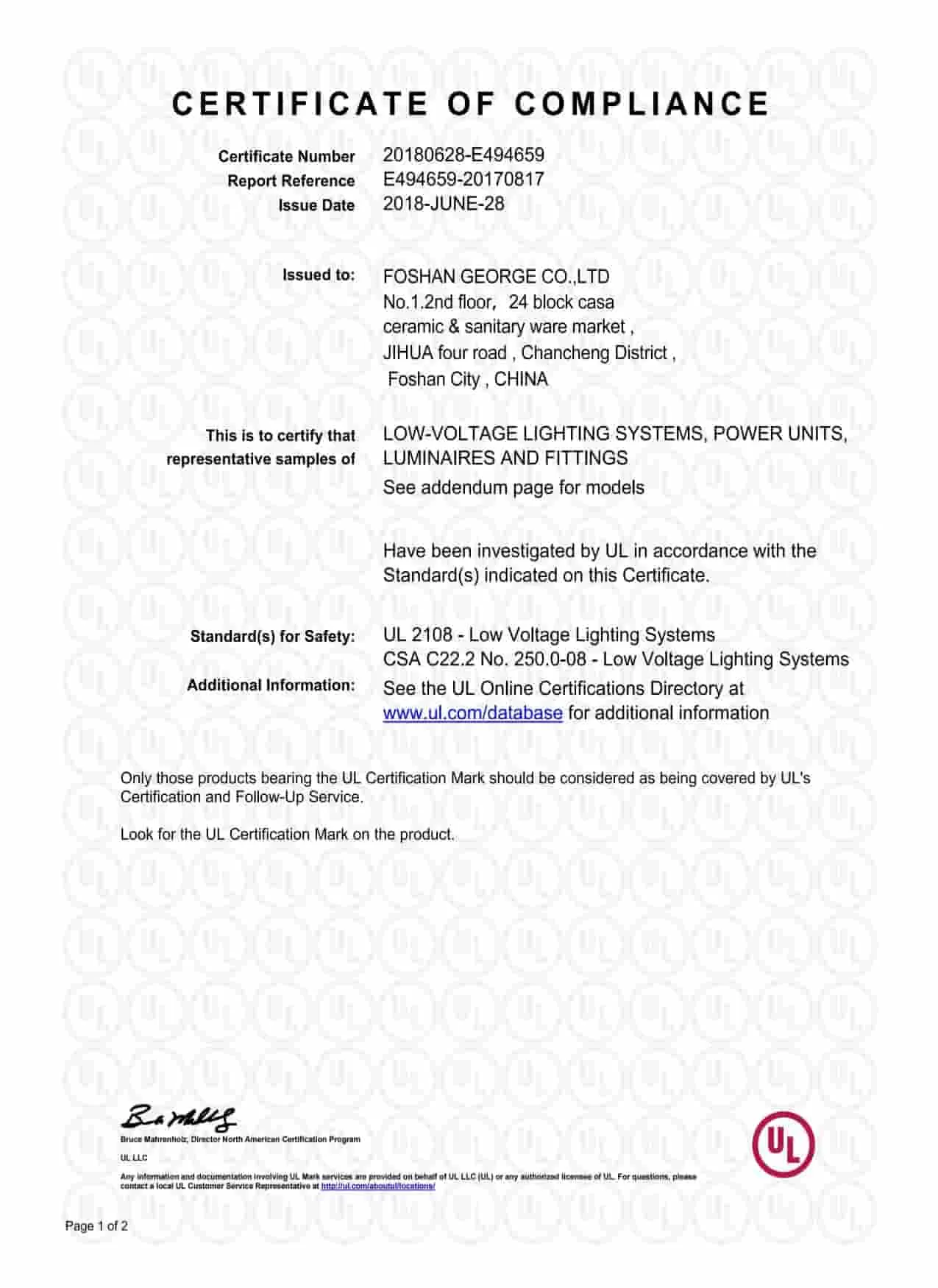Certificación UL