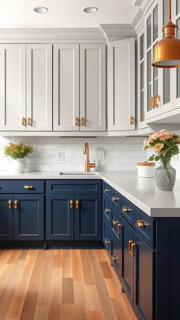 Cocina minimalista sin tiradores con apertura por pulsión