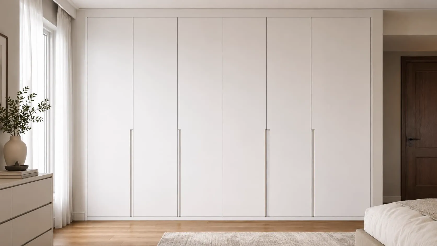 Walk-in closet moderno con iluminación LED